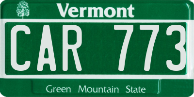 VT license plate CAR773