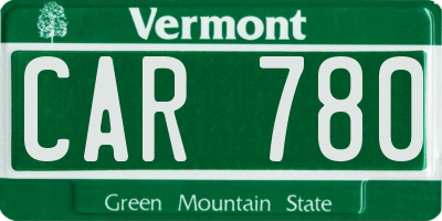 VT license plate CAR780