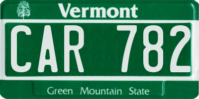 VT license plate CAR782