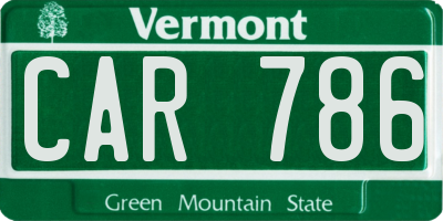 VT license plate CAR786
