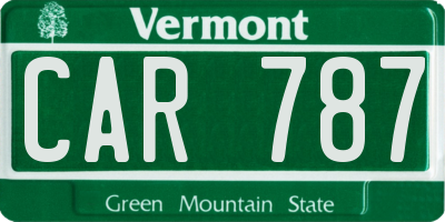 VT license plate CAR787