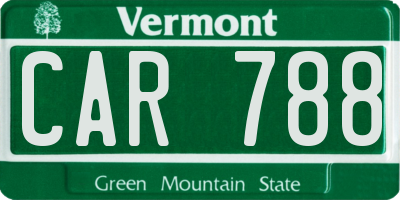 VT license plate CAR788