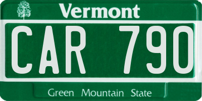 VT license plate CAR790
