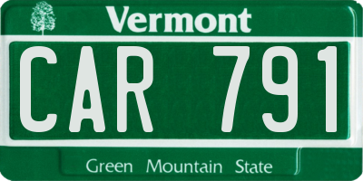 VT license plate CAR791