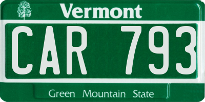 VT license plate CAR793