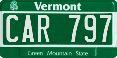 VT license plate CAR797