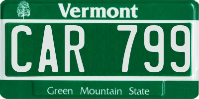 VT license plate CAR799