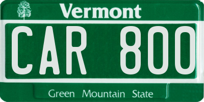 VT license plate CAR800