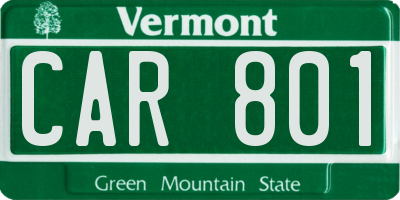 VT license plate CAR801