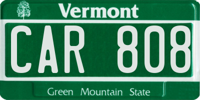VT license plate CAR808
