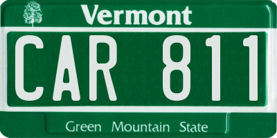VT license plate CAR811