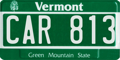 VT license plate CAR813