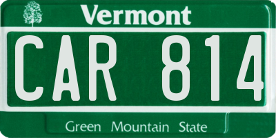 VT license plate CAR814