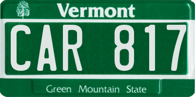 VT license plate CAR817