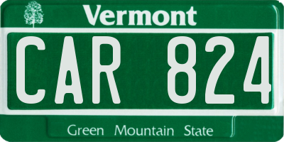 VT license plate CAR824