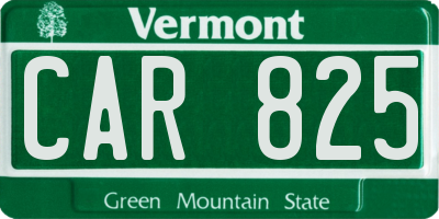VT license plate CAR825
