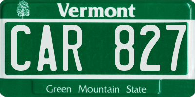VT license plate CAR827