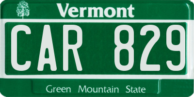 VT license plate CAR829