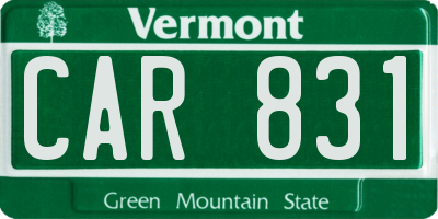 VT license plate CAR831
