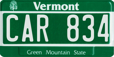 VT license plate CAR834