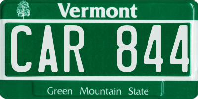 VT license plate CAR844