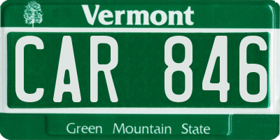 VT license plate CAR846
