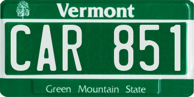 VT license plate CAR851