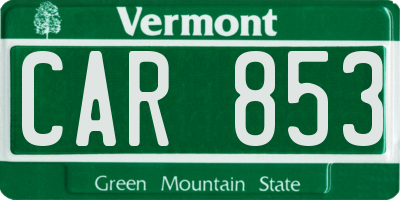 VT license plate CAR853