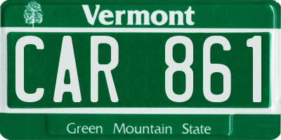 VT license plate CAR861