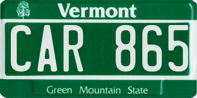 VT license plate CAR865