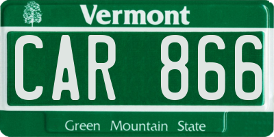 VT license plate CAR866