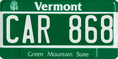 VT license plate CAR868