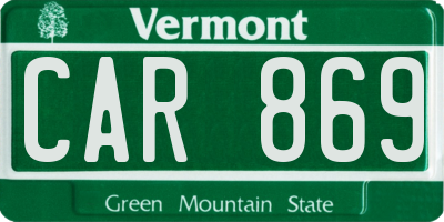 VT license plate CAR869