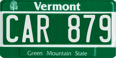VT license plate CAR879