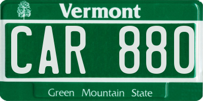 VT license plate CAR880