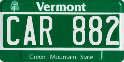 VT license plate CAR882