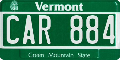 VT license plate CAR884