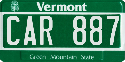 VT license plate CAR887