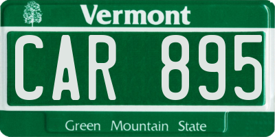 VT license plate CAR895