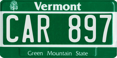VT license plate CAR897