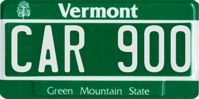 VT license plate CAR900