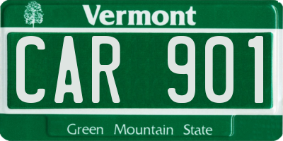 VT license plate CAR901
