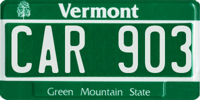 VT license plate CAR903