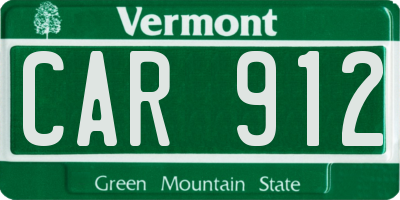VT license plate CAR912