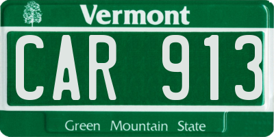 VT license plate CAR913