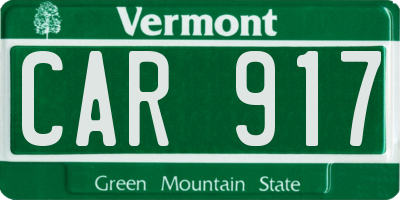 VT license plate CAR917