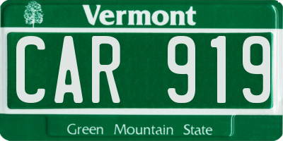 VT license plate CAR919