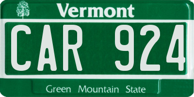 VT license plate CAR924