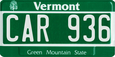 VT license plate CAR936