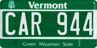 VT license plate CAR944